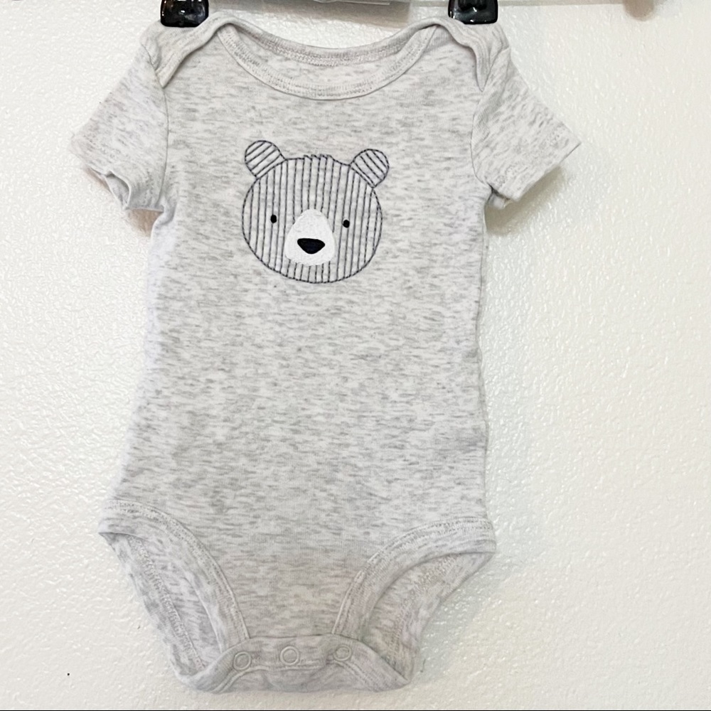 Child of Mine- onesie/unisex, cute w/bear face, light gray, size NB
